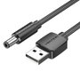 Vention Cable de Alimentación CEYBF USB-A a DC 5.5mm, 1m, Negro
